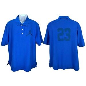 Nike Air Jordan | Mens XXL | Blue Embroidered Jumpman 23 Polo‎ Shirt